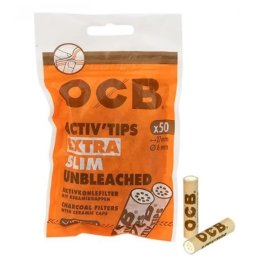 OCB Filtre cu carbune activ Virgin nealbite Extra Slim 6mm x50