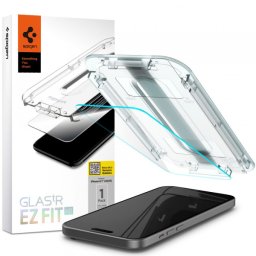 Folie de protectie Ecran Spigen GlastR EZ FIT HD pentru Apple iPhone 15, Sticla Securizata, Full Glue, 2.5D AGL06907