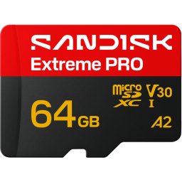 Card Memorie microSDXC SanDisk Extreme Pro A2, 64Gb, Clasa 10 / UHS-1 U3, Cu Adaptor SDSQXCU-064G-GS6MA