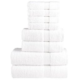 Set de prosoape premium SOLUND, 8 piese, alb, 600 g/m² GartenMobel Dekor