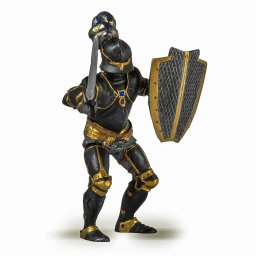 Figurina Papo Cavaler in Armura Neagra, pictata manual, 8 cm
