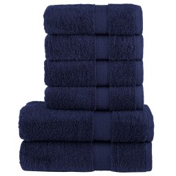 Set de prosoape premium SOLUND, 6 piese, bleumarin, 600 g/m² GartenMobel Dekor