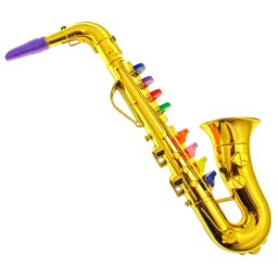 Jucarie muzicala Saxofon de suflat cu 8 clape, auriu