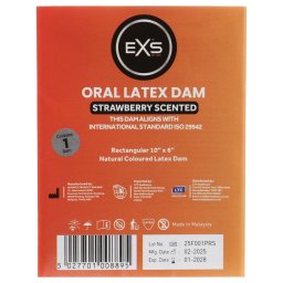 Șervețel oral cu aromă de căpșuni EXS - barieră dentară din latex (1 buc.)