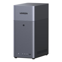 NAS NASync DH2300 Bundle procesor RK3576 4GB 2 sertare SATA LAN 1GbE HDMI 4K Gri