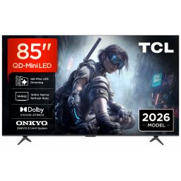 Televizor Mini LED TCL 85T8D 85" (216cm), 4K Ultra HD, Google TV, 144 Hz