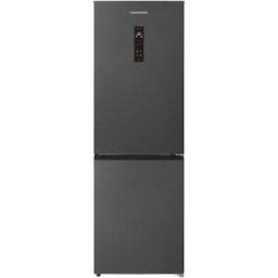 Aparate Frigorifice Combina frigorifica Heinner HCNF-HM400DINVDGE++, 400 l, Clasa E, No frost, Compresor Dual Inverter, Extraspace, Display LED touch, Control electronic, Functie vacanta, Eco, Super congelare, Lumina LED, H 186 cm, Gri Antracit texturat