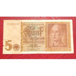 Germania 1942 - 5 reichsmark, circulata