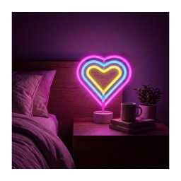 Decorațiune neon de masă LED/2W/3xAA USB inimă