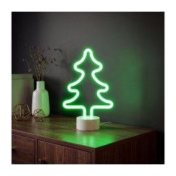 Decorațiune de masă LED neon / 2W / 3xAA / USB - Copac
