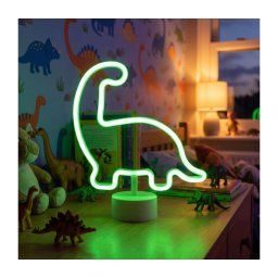 Decorațiune de masă neon LED — 2W, alimentare 3xAA sau USB — Dinozaur