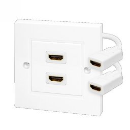 Priza de perete 2 porturi HDMI 4K30Hz Alb, LogiLink AH0015