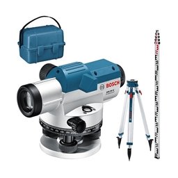 Bosch - GOL 26 G + BT160 + GR500 - Nivela optica, 100 m, 26X, +/-15 grade, trepied, mira, valiza plastic