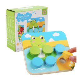 Joc Montessori mozaic cu butoni mari cu 16 piese, din lemn