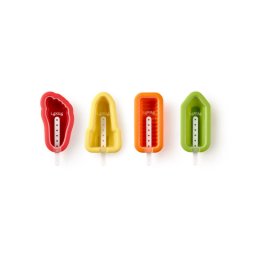 Set 4 forme diferite cu capac pentru inghetata Lekue 1009045, 220 ml, -20°C / +100°C, Multicolor
