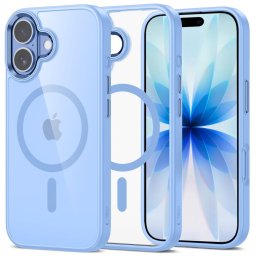 Husa Husă Tech-Protect Magmat MagSafe pentru iPhone 17, spate transparent, compatibilă MagSafe, mist blue/transparent
