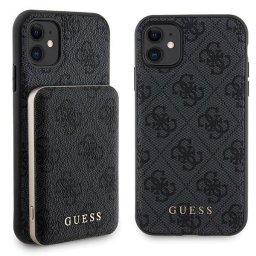 Baterie externa Zestaw Guess GUBPM5N614GEMGK iPhone11 6.1" hardcase + Powerbank 5000mAh MagSafe czarny/black 4G Metal Logo