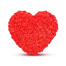 Inima din trandafiri 40 cm rosie, cadou romantic Valentine aniversare, decor elegant