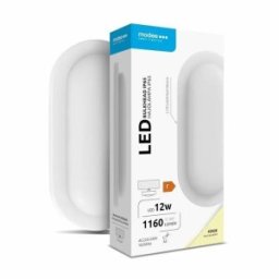 Aplica Perete Exterior Led Oval 12W, 1160 lm, 19.5 cm, 4000K, IP65, Alb, Modee