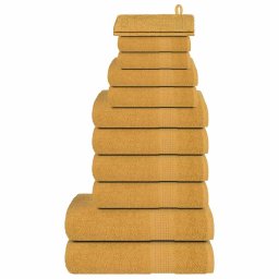Set prosoape 12 piese Aur 360 g/m² 100% bumbac GartenMobel Dekor