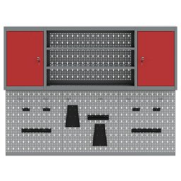 Set dulap de unelte 6 pcs Rosu Otel vopsit electrostatic GartenMobel Dekor