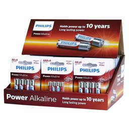 Pachet promo baterii alcaline Philips AA si AAA, 50 blistere + stand carton