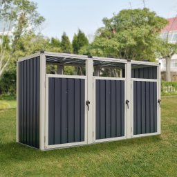 Masca pentru 3 pubele 240L Tarbek, otel zincat, antracit, 121x219x82 cm