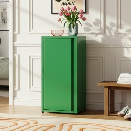 Dulap metalic verde Burlöv cu 2 rafturi reglabile, 88 x 40 x 35 cm