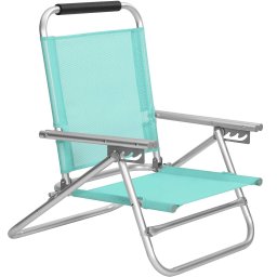 Scaun de plaja pliabil SONGMICS cu 4 pozitii, cotiere si cadru aluminiu, verde