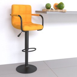 Scaun de bar, galben mustar, material textil GartenMobel Dekor
