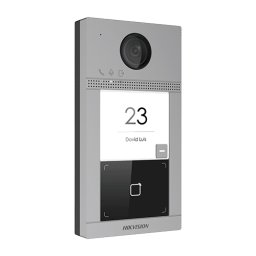 Videointerfon IP exterior Hikvision pentru 1 familie, Wi-Fi si control acces