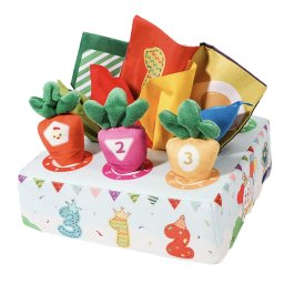 Jucarie senzoriala 2 in 1 Bebe- Culege morcovii si servetele, material textil