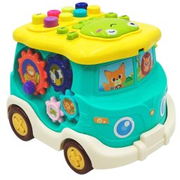 Jucarie Autobuz Interactiv cu 6 Activitati, Ciocanel si Sunete