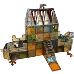Set STEM 50 Piese Magnetice Transparente de Construit , Magnetic Tiles