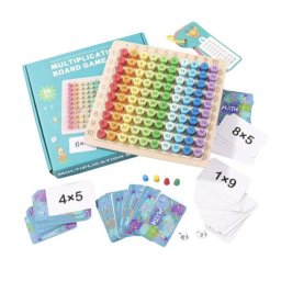 Joc Educativ din Lemn, Tabla Inmultirii Montessori, Multiplication Board Game