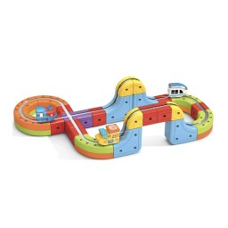 Set Tren cu Circuit Magnetic 3D Modular 26 Piese