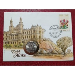 Africa de Sud 1984 - FDC cu moneda 50 cents, necirculata