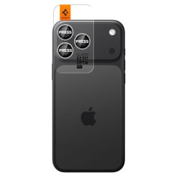 Folie sticla camera Spigen - Optik.tR EZ Fit Pro Camera Glass (2 pack) - iPhone 17 Pro Max iPhone 17 Pro iPhone 16 Pro Max iPhone 16 Pro - Silver