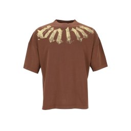 PALM ANGELS T-Shirt Big Neck Logo Loose PAMAA003JR001-14045009 brown-light yellow