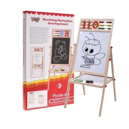 Tabla cu inaltime reglabila 62-100 cm, magnetica, cu doua fete, cu abac, din lemn