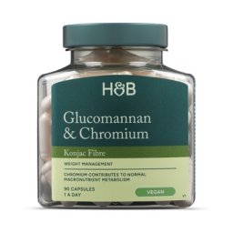 H&B Glucomannan (Konjak) si Crom pentru slabit 90 capsule