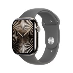 Smartwatch Apple Watch 10 GPS + Cellular, 46mm, Carcasa Natural Titanium, Bratara Stone Grey Sport - M/L