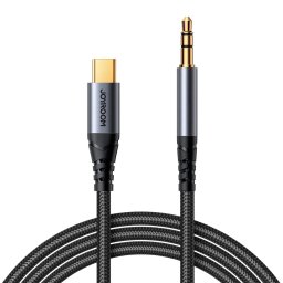 stereo audio cable AUX 3.5 mm mini jack - USB-C for phone 1.2 m black (SY-A07)
