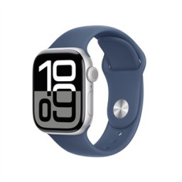 Smartwatch Watch Series 10 GPS + Cellular 42 mm Silver Aluminium Case with Denim Sport Band - S/M