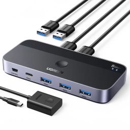 Switch USB 3.0 2 intrari 4 iesiri CM662 Gri