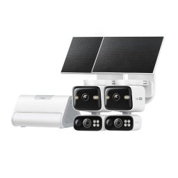 Camera de supraveghere KIT CAMERA IP Exterior TP-Link, 2x camere dual lens 2K solar pan/tilt + CentralHub H500 (stocare locala 16GB, extensibila pana la 16TB), WiFi 2.4/5GHz, IP65, "Tapo HB410" (timbru verde 1.2 lei)