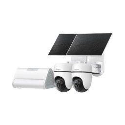 Camera de supraveghere KIT CAMERA IP Exterior TP-Link, 2x camere pan/tilt 2K solar (single lens) + CentralHub H500 (stocare locala 16GB, extensibila pana la 16TB), WiFi 2.4/5GHz, IP65, "Tapo HB112" (timbru verde 1.2 lei)