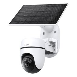 Camera de supraveghere CAMERA IP TP-LINK + PANOU SOLAR, wireless, turret, pt.exterior, dist. IR 9 m, tip lentila fixa 4 mm, 2K 3MP (23041296 px), microfon, carcasa plastic, slot SD card, "Tapo C610 KIT" (timbru verde 0.8 lei)