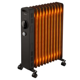 Calorifer electric cu ulei STARCREST SOH-1123MBK, 2300 W, 11 elementi, 3 trepte de putere, Termostat mecanic, Protectie supraincalzire, Siguranta anti cadere, Negru