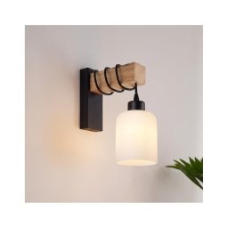 Brilagi - Aplica de perete WOOD GLASS 1xE27/60W/230V pin/negru/alb